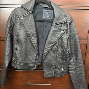 Abercrombie & Fitch Quilted Black Leather Jacket